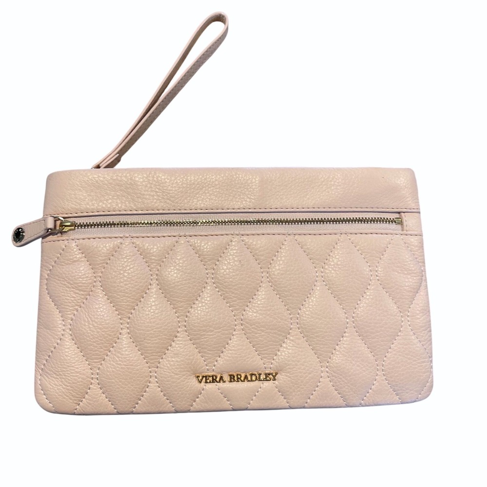 Vera Bradley Wristlet Women OS Pink Quilted Leather‎ Coquette Clutch Bag Wallet